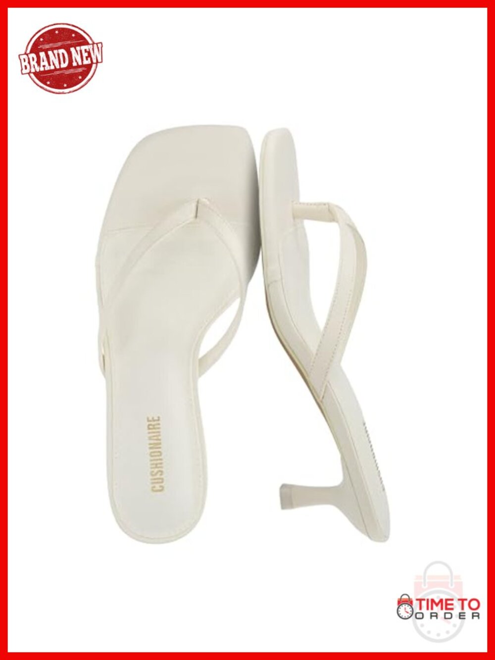 Kitten Heel Thong Sandals Memory Foam Slip On Dressy Flip Flop Heels